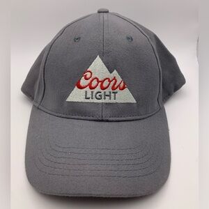Coors Light Made In USA Beer Cap Hat Adjustable Gray Grey Snapback Baseball Acme
